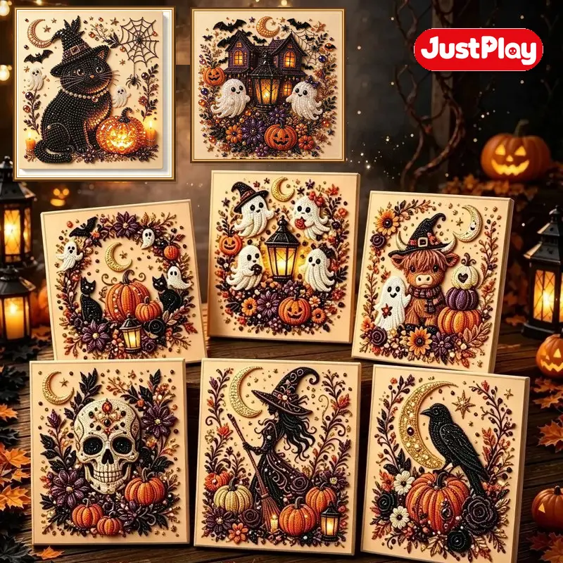 Halloween Ghost Pearl Art DIY Kit, Spooky Cute 3D Diamond Painting Crafts, , DIY Fall Home Decor Wall Art, Beginner DIY Seasonal Party Gift