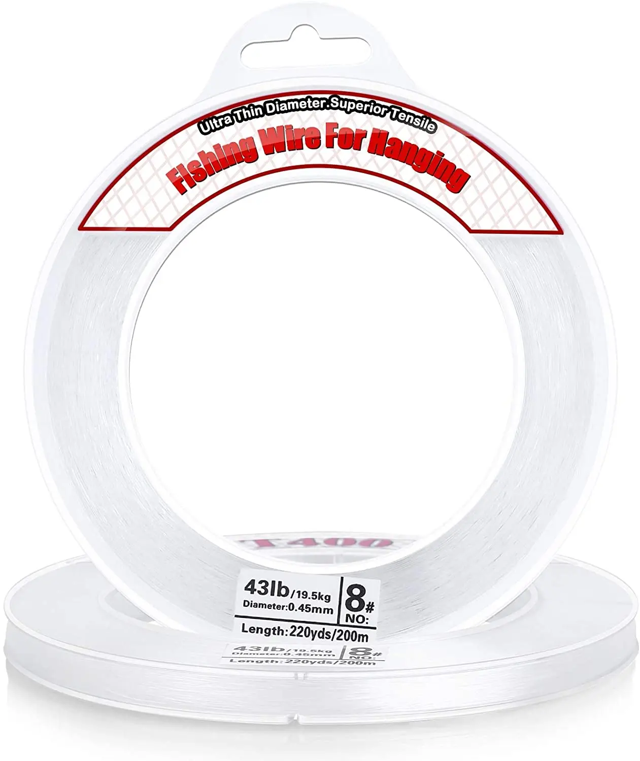 Clear Fishing Wire, Acejoz 656FT Fishing Line Clear Invisible Hanging Wire Strong Nylon String Supports 40 Pounds for Balloon Garland Hanging Decorations Acejoz