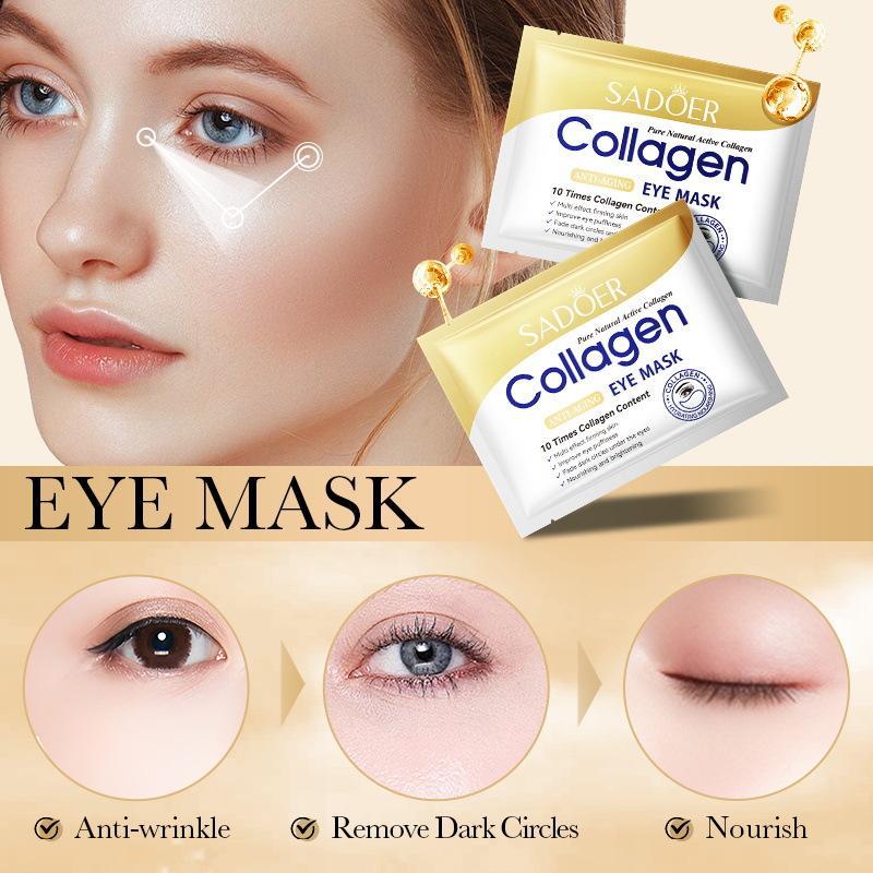 20pcs (10 Pairs) Collagen Eye Masks – Banish Dark Circles + Bags! Hydrate & Firm Eyes