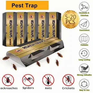 10/20 Pcs Roach Traps - Super Powerful Glue, Non-Toxic & Safe for Family/Pets, Waterproof Paper with Multiple Entrances (for Cockroaches, Spiders, Ants, Crickets)​