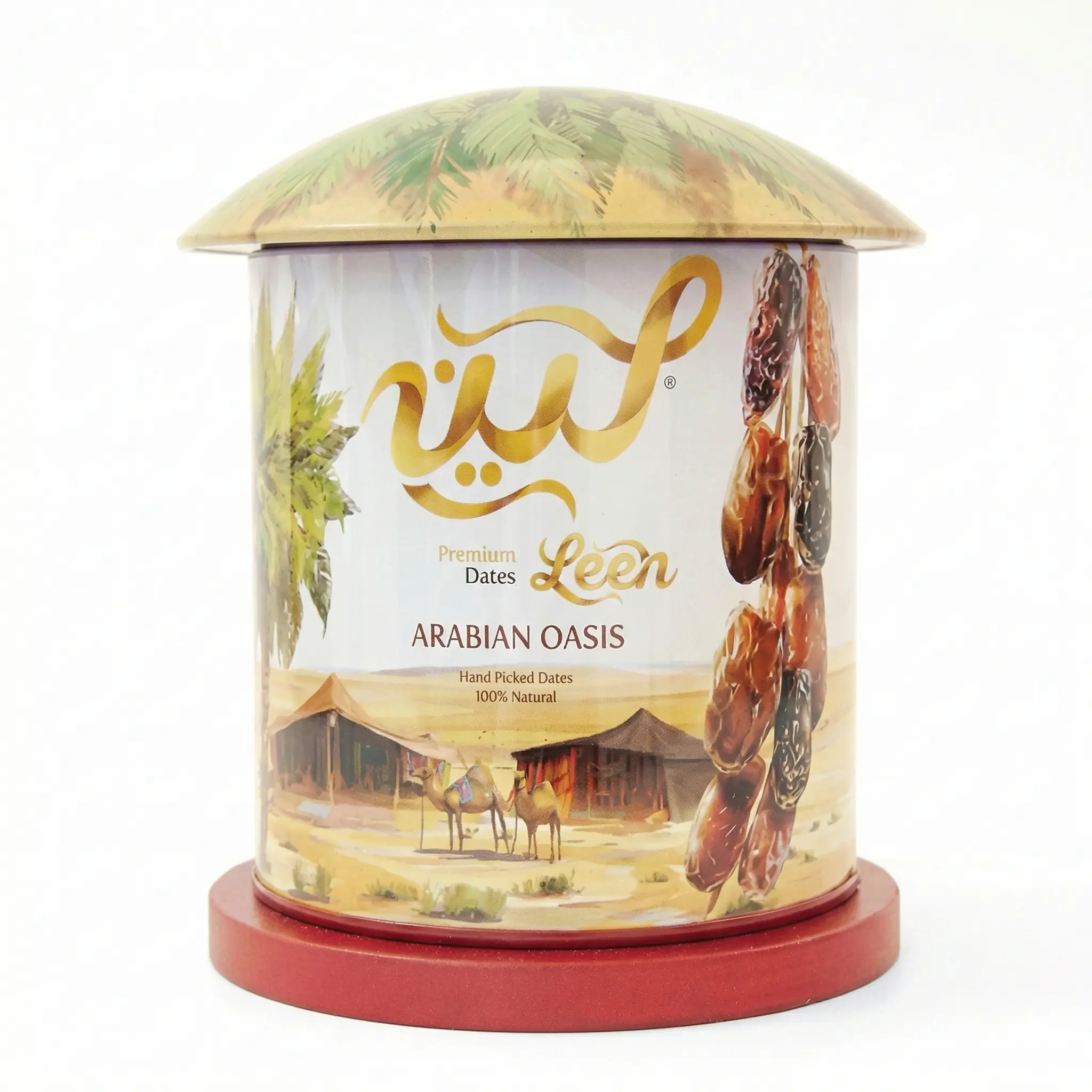 Leen Fat-Free Natural Sweetness Dried Snack - Madinah Oasis Golden Mix Dates, 220g, Ideal for Holidays, Ramadan