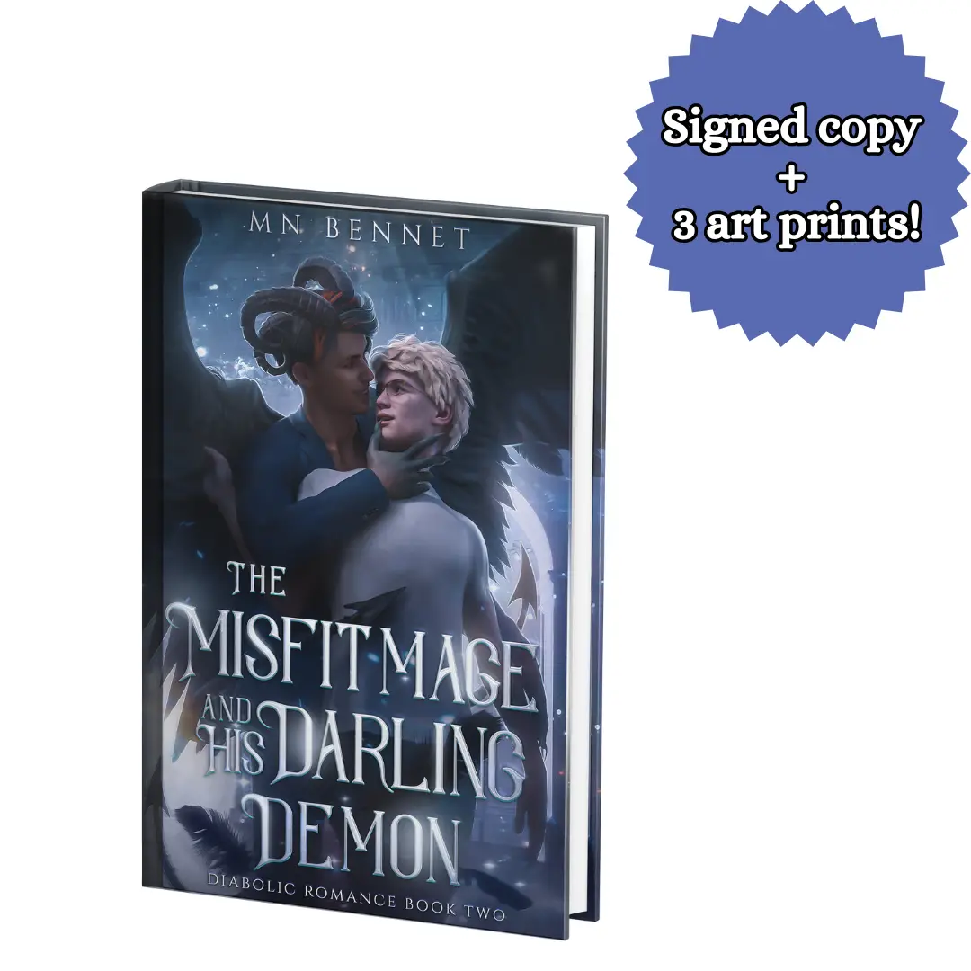 The Misfit Mage and His Darling Demon by MN Bennet - Signed Paperback + 3 Art Prints