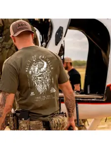 Summer Men's Muscle Training Viking Warrior Printed Comfortable Breathable Round Neck T-shirt Outdoor Sports Top