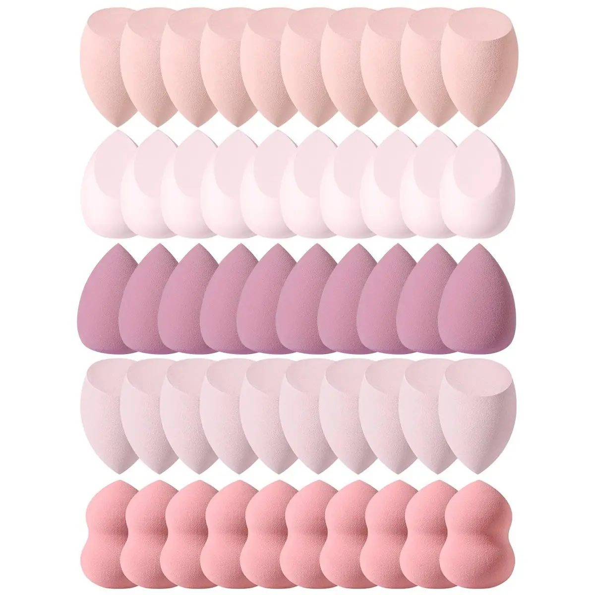 Makeup Sponge Set, 50pcs/set Soft Beauty Sponges, Dry & Wet Use Makeup Sponge, Professional Makeup Tools for Women