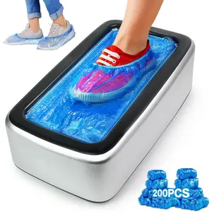 Automatic Shoe Cover Machine with 200pcs Disposable Shoe Covers Shoe Cover Dispenser Shoe Cover Machine Shoe Covers Disposable Non Slip Waterproof, Suitable for Indoor