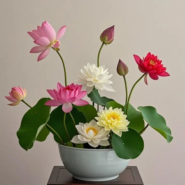 20Pcs Colorful Bonsai Bowl Lotus Seeds - Ideal for Beginners, Small Bowl Blooms, Container Water Gardens, Bees & Pollinators (Home & Garden Supplies)
