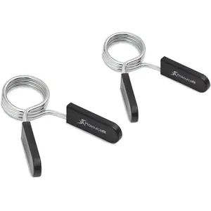 ProsourceFit Olympic Barbell Spring Clip Collar 2-inch Pair with Easy-Grip Handles for Weightlifting,Powerlifting and Strength Training