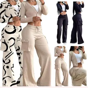 Ladies'casualwear,two-piecelongpantsset,ladies'streetwearhotpantsset,regularcasualreadyplainbatsleeveselegantjumpsuitClothesComfortpengpeng