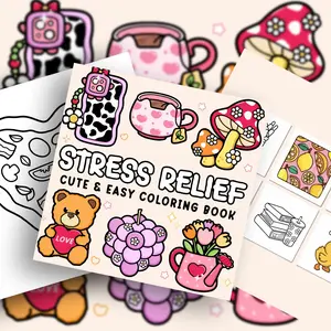 1PC Cute Adult Coloring Book with Adorable Animal Patterns and Heartwarming Details. Its charming style makes it perfect for stress-relief coloring activities, ideal for everyday leisure and crafts, and a perfect Valentine's Day gift.