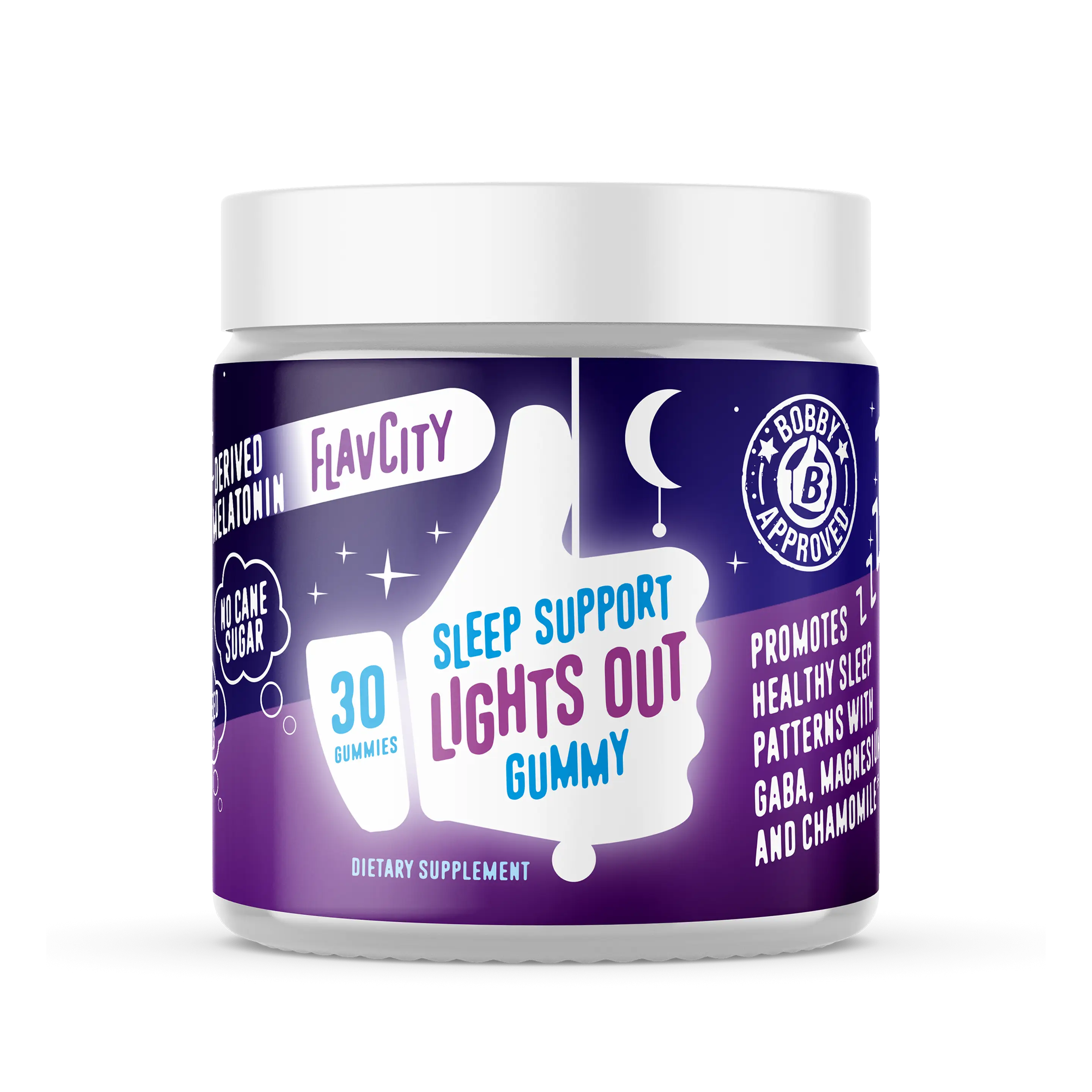 Lights Out Sleep Support Gummy - 30 Gummies - No Sugar - Plant Based Phyto Melatonin Chamomile