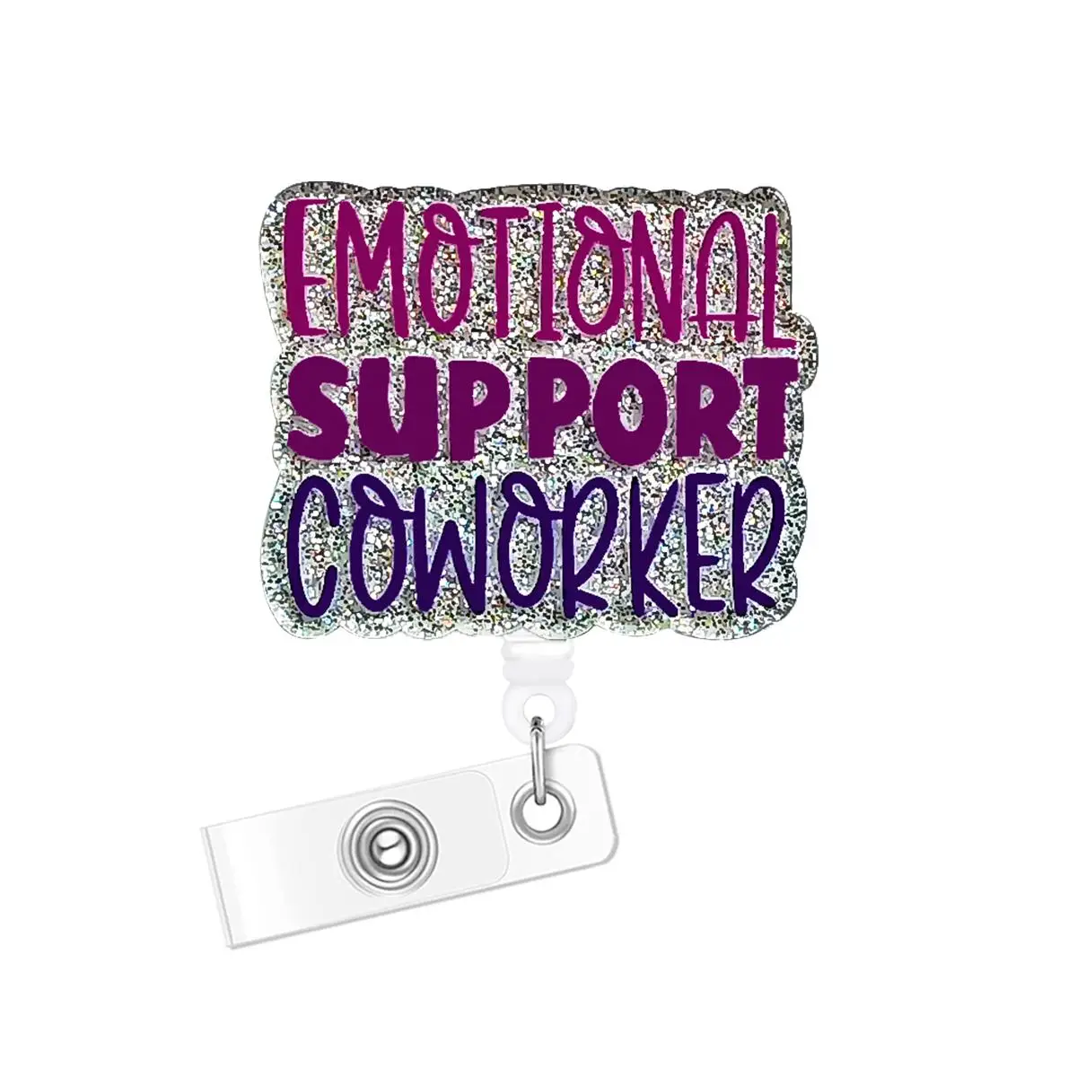 Letter Design Badge Holder, Portable Glitter Badge Reel, Retractable Badge Holder, Badge Holder for Nurses, Doctors, Students, Workers and Volunteers,