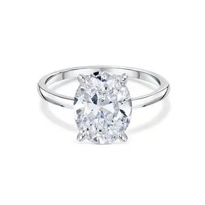 The Elena | Modern Gents Classic 925 Sterling Silver 3 Carat Oval Cut Solitaire Ring | Affordable Travel Jewelry