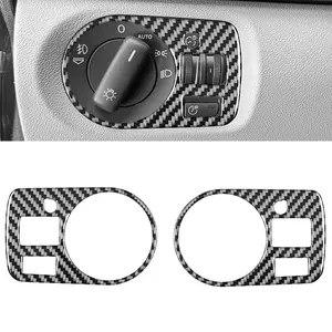 Car Interior Accessories Anti-Scratch Durable Carbon Fiber Decoration Sticker for Audi A3 2006-2007 Headlight Switch Decor Car Accessory Car Decal