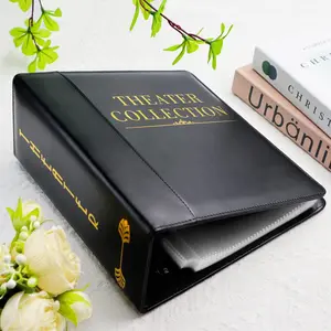 Theater Ticket Memory Binder with 35 Sheet Protectors, Faux Leather 3 Ring Album for Show Programs, Photos, Concert & Musical Keepsakes