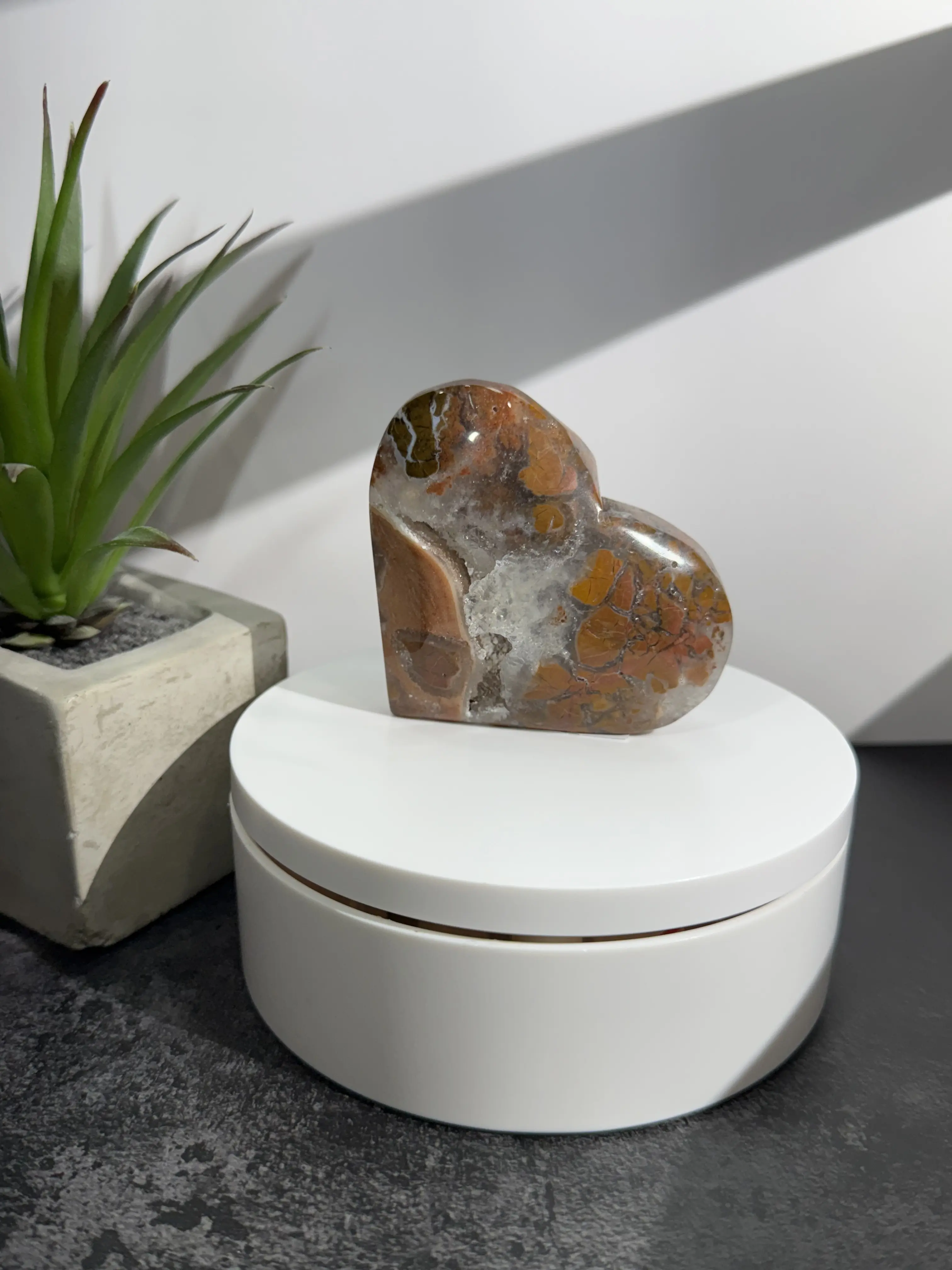 High Quality Yellow Agate Heart
