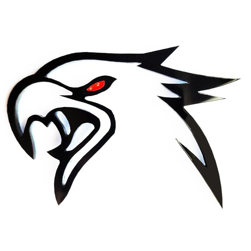 2x Hawk Bird Hellhawk Redeye Emblem Logo for Jeep Grand Cherokee Trackhawk SRT