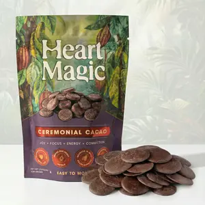 Heart Magic Ceremonial Cacao Discs - 100% Peru Heirloom Cacao - Sugar Free - Natural Energy - Ritual & Beverage