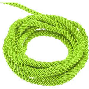 Twisted Cord Trim, 11 Yard 5mm 3-Ply Twine Braided Rope Shiny Thread String for Craft Gift Bag Curtain Christmas Decor, Emerald Green - 10m