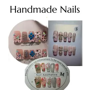 Love Bling Handmade Press On Nails - live pick - small, medium and large