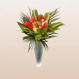 Favorite Tropical Bqt Bouquet with 3 Gingers 4 Golden Heliconias 6 Asclepias and More Vibrant Floral Arrangement