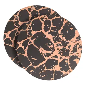 Dainty Home Set of (2) 15" Marble Cork Round Placemats