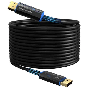 8K Long DP Fiber Optic Cable 160FT/50M,AUBEAMTO Displayport 1.4 Cable, 32.4Gbps Ultra High Speed, 8K@60Hz, 4K@144Hz, Support HBR3, DSC 1.2, HDR10, Compatible with Graphics Card, Projector, Monitor