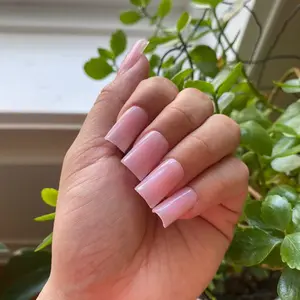 “Clean Girl” Pink Acrylic Press Ons Handmade Nails