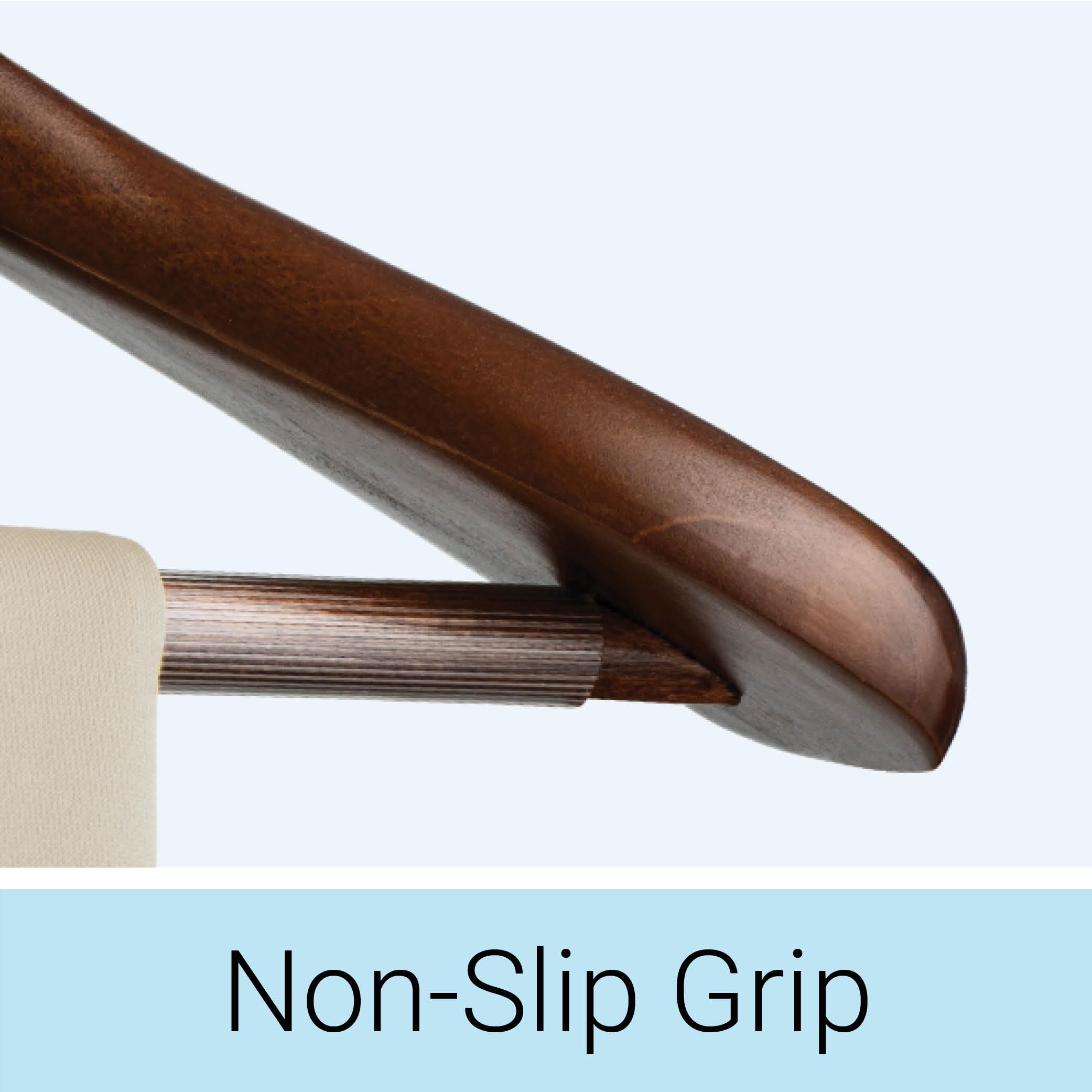 ZOBER 6 Pack High-Grade Wooden Suit Hangers for Men, Extra Wide Shoulder Hangers with Non Slip Pants Bar, Smooth Finish, 360 Swivel Hook, Jacket Hanger, Heavy Duty Wide Hanger for Closet