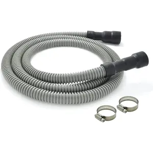 Universal Dishwasher Drain Hose - 10 Ft Discharge Hose - Corrugated and ible Dishwasher Hose Drain Replacement with Clamp