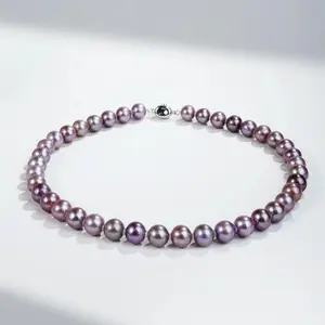 YA437-45-Z 10-11mm Purple Pearl Necklace fresh water pearls for birthday/anniversary/holiday /retirement/ graduation presents