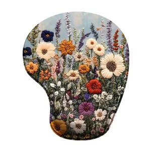 Floral Pattern Mouse Pad, Silicone Wrist Support Ergonomic Mouse Pad, Anti-slip Mouse Pad for Home Office, Computer Accessories