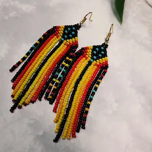 Multicolor  Chandelier Beaded Earrings