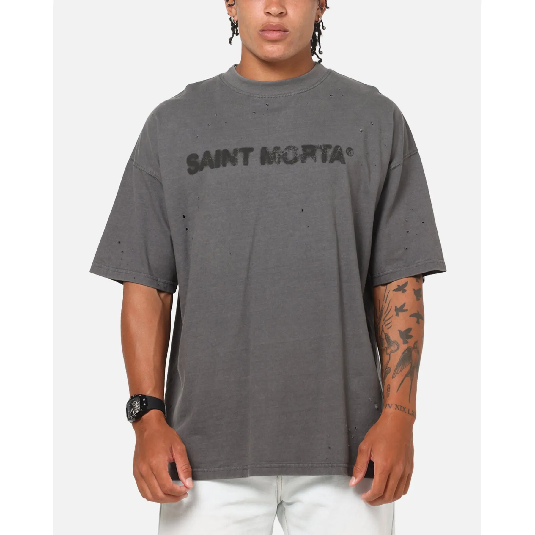 Saint Morta Apocalypse Boxy T-Shirt Washed Charcoal