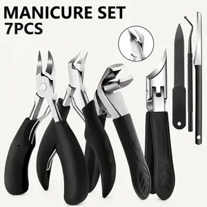 7PCS Professional Nail Clipper Set – Toenail Clippers for Thick Nails, Ingrown Toenail Tool Kit, Stainless Steel Manicure & Pedicure Set wide jaw opening