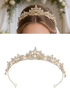 Vintage Baroque Style Crystal Headpiece, Luxurious Alloy Bride Crown with Rhinestones, Elegant Hair Accessory for Weddings, Graduations, Birthdays