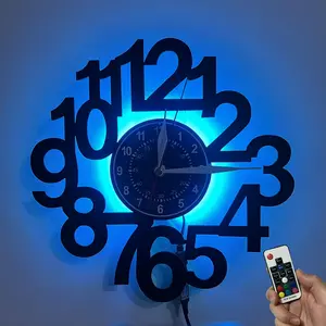 Colorful vinyl wall clock, unique digital design, suitable for home decoration, hotel decoration, office decoration, festival celebration decoration, ship decoration, birthday gift, holiday gift, graduation gift, tabletop decoration, art collection