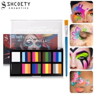10 grid rainbow strips body painting pigment water-soluble drama stage makeup facial painting