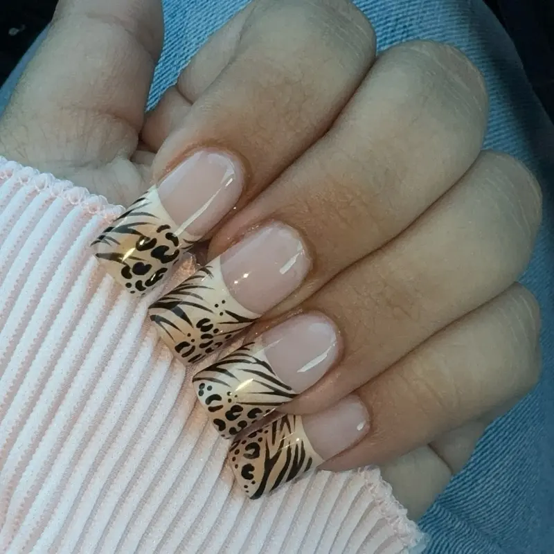 Leopard and Zebra Print Press On Nails - Trendy 2000s Nail Art