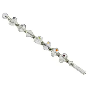 Crystal Chakra Wand Healing Crystal Wands Witchcraft - Clear Quartz Tumbled Crystal Wand for Meditation, Witchcraft, Healing, Yoga, Magic and More - Crystals and Healing Stones Gift