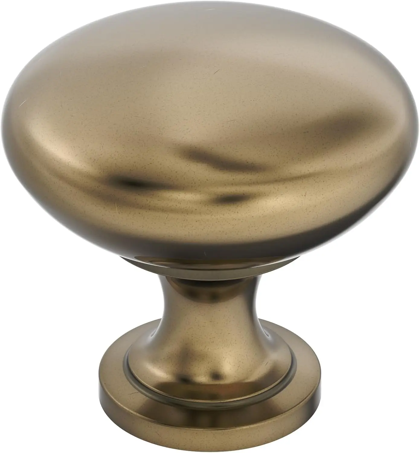 | Cabinet Knob| Burnished Brass| 1-1/4 inch (32 mm) Diameter| Edona| Drawer Knob| Cabinet Hardware (Pack of 1)