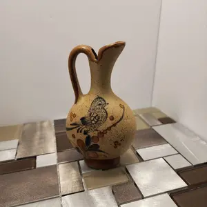 Vintage Tonala Bird Creamer Pitcher Mexican Pottery 6" Singed Pottery