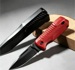 H9000-Series EDC Folding Knife with Textured Non-Slip Grip — Featuring a high-quality, sturdy ribbed handle, smooth one-handed opening, and suitability for both camping and everyday use.