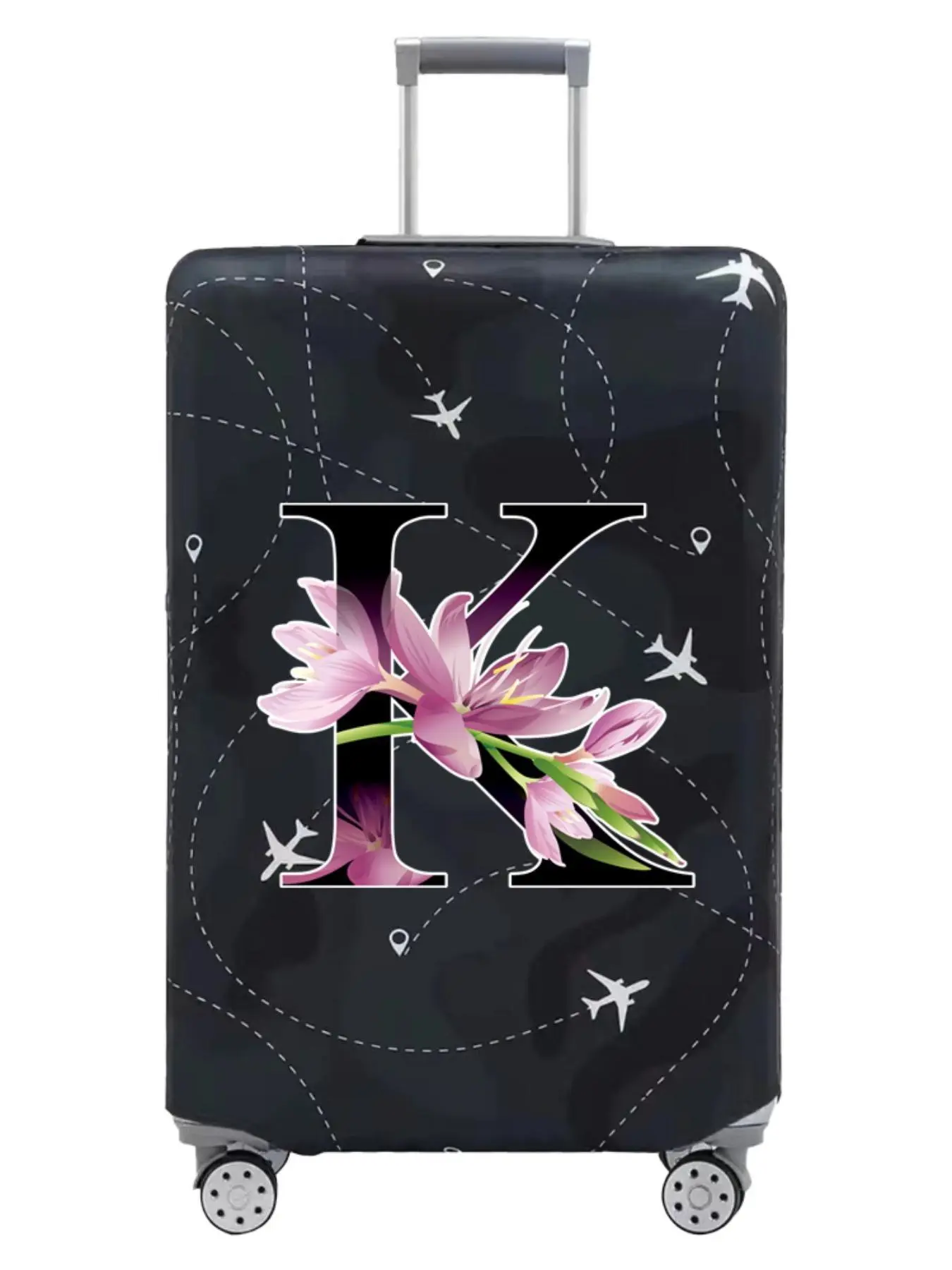 Floral & Letter Pattern Luggage Cover, Stretch Luggage Protector, Baggage Dust Case Cover, Travel Organizer for 18-32 Inch Suitcase Floral & Letter Pattern Luggage Cover, Stretch Luggage Protector, Baggage Dust Case Cover, Travel Organizer for 18-32 Inch Suitcase