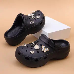 Women's Fashion Rhinestone Platform Slides, Comfortable EVA Casual Slippers with Arch Support, Stylish Mule Clogs for Indoor & Outdoor, Beach & Daily Walking, Soft Cushion Sole for Women & Girls