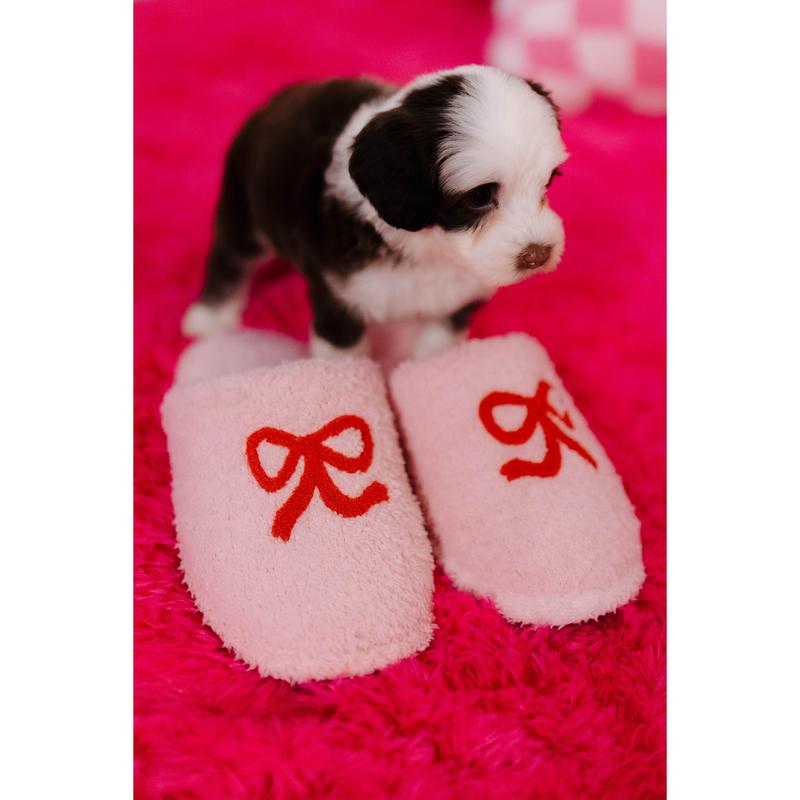 Pink Bow Slippers