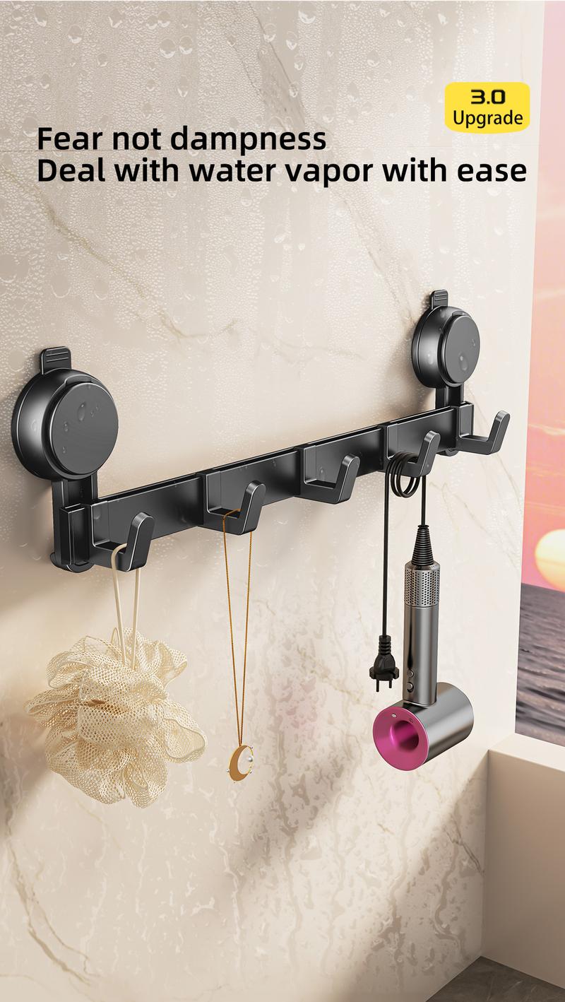 Suction cup door rear hook, no punching adhesive, strong load-bearing, door rear clothes rack, shower room storage rack