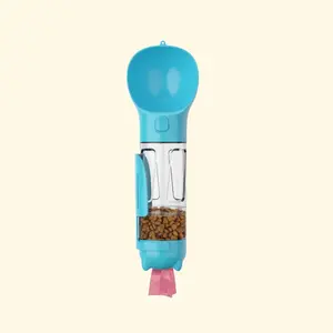 Aniwell 3-in-1 Portable Water Bottle – Water, Food, & Poop Waste Bag Dispenser, Leakproof, with Lanyard and Trash Shovel