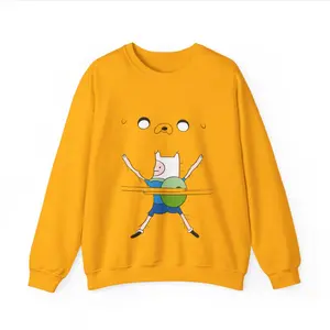 Youth & Adult Finn and Jake Hugging Crewneck Adventure Time Sweatshirt