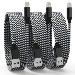 3 Pack iPhone Charger 10 FT Apple MFi Certified Fast Charging Cable Nylon Braided High Speed Transfer for iPhone 14 13 12 Pro Max XR XS X 8 7 6 Plus iPad and More