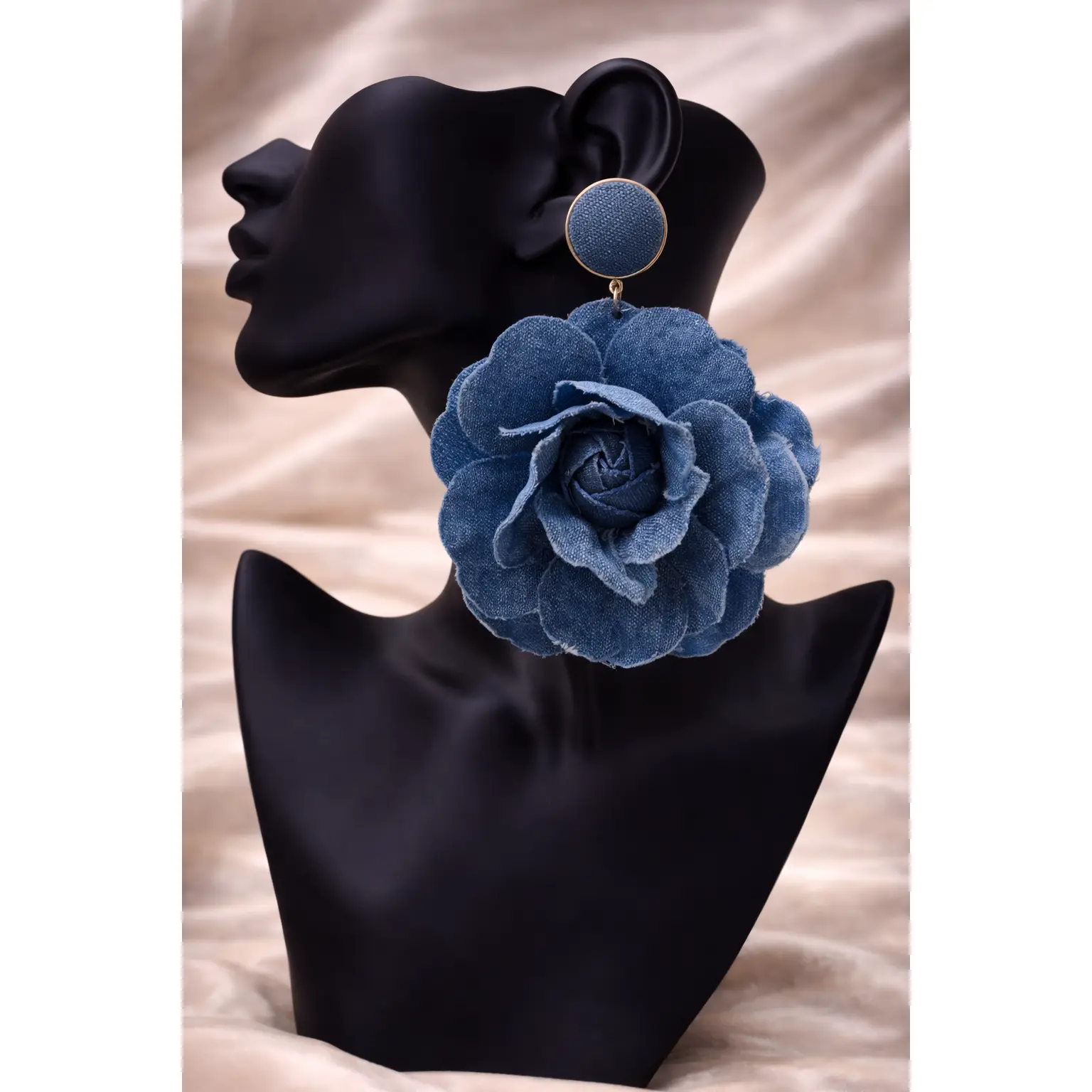 Denim Bloom Earrings